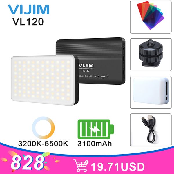 vijim vl120 8w 3200k-6500k ultra thin led video light pocket fill light with soft box diffuser 6 rgb color filter cold shoe
vijim vl120 8w 3200k-6500k ultra thin led video light pocket fill light with soft box diffuser 6 rgb color filter cold shoe