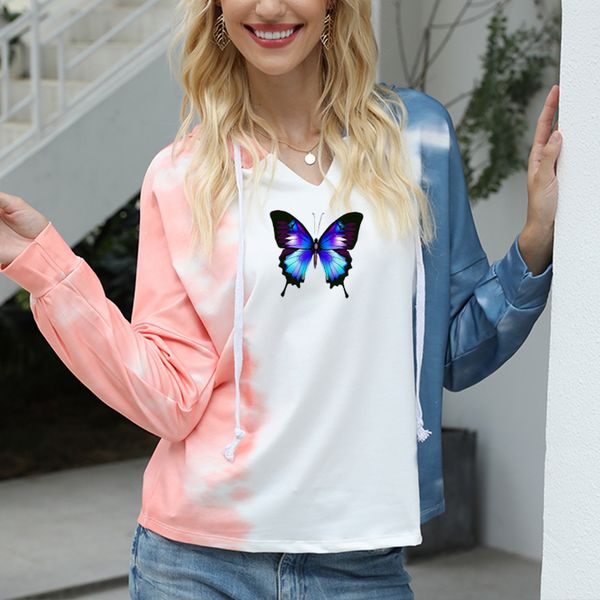 women's hoodies & sweatshirts 2021 auntumn winter women plus size thin butterfly loose casual hoodie fashion tie dye sweatshirt sudader, Black
women's hoodies & sweatshirts 2021 auntumn winter women plus size thin butterfly loose casual hoodie fashion tie dye sweatshirt sudader, Black