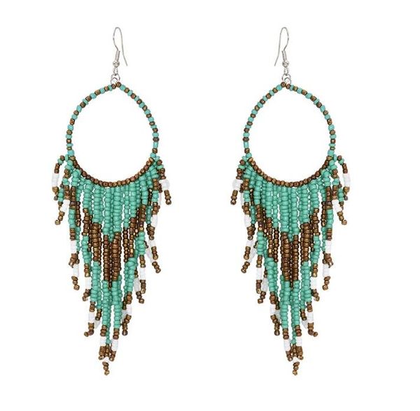 exaggerated long handmade rice bead tassel earrings new european and american trend color beaded personalized earrings ly055, Golden;silver
exaggerated long handmade rice bead tassel earrings new european and american trend color beaded personalized earrings ly055, Golden;silver