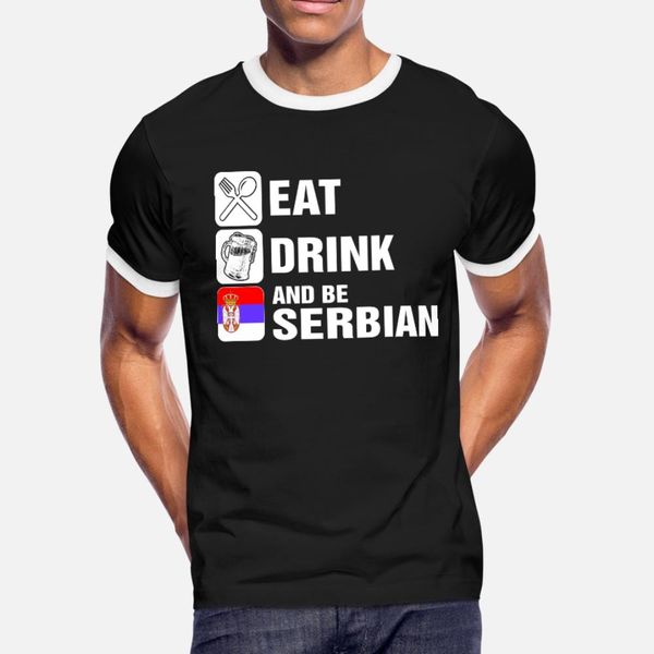 eat drink and be serbian t shirt men print cotton crew neck male famous casual summer style normal shirt
eat drink and be serbian t shirt men print cotton crew neck male famous casual summer style normal shirt