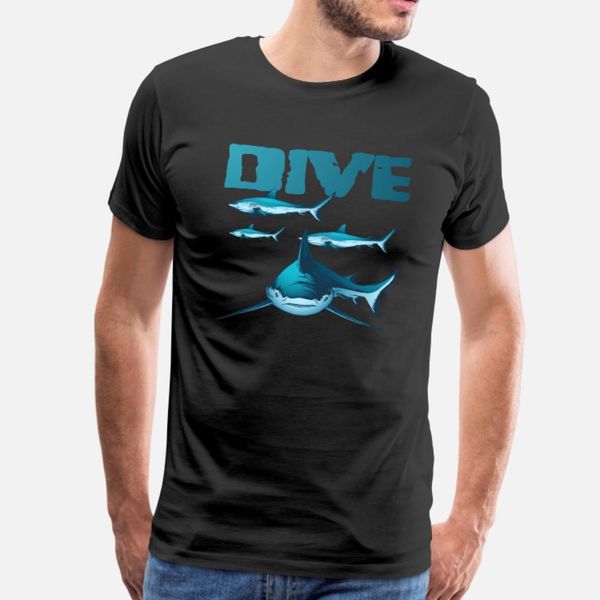 shark dive scuba t shirt men loose tee shirt s-xxxl letter loose humor summer trend shirt