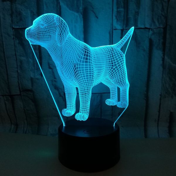 Touch Acrylic 3d Visual Lamp 3d Decoration Night Lights Colorful Creative Puppy Led Table Lamp Christmas Gift
