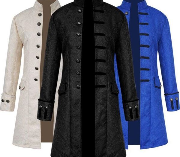 men vintage jacquard punk jacket velvet trim steampunk jacket long sleeve gothic brocade frock uniform coat, Black;brown
men vintage jacquard punk jacket velvet trim steampunk jacket long sleeve gothic brocade frock uniform coat, Black;brown
