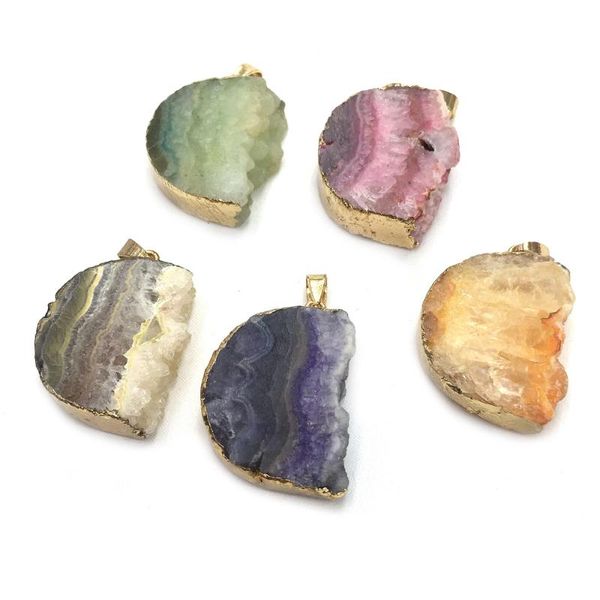 irregular gold-plated grey agates pendant reiki healing natural stone amulet diy jewelry gift size 25x32mm, Bronze;silver 
irregular gold-plated grey agates pendant reiki healing natural stone amulet diy jewelry gift size 25x32mm, Bronze;silver
