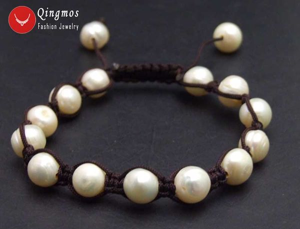 qingmos 9-10mm white round natural pearl bracelet for women with china silk handwork weave adjustable 7-10" bracelet jewelry 376, Black
qingmos 9-10mm white round natural pearl bracelet for women with china silk handwork weave adjustable 7-10" bracelet jewelry 376, Black