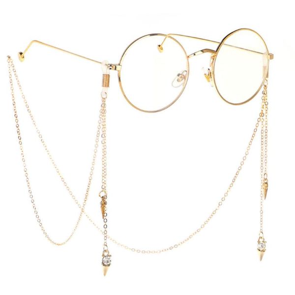 women zinc alloy sunglasses straps popular metal glasses chain rope crystal rivet pendant jewelry, Silver
women zinc alloy sunglasses straps popular metal glasses chain rope crystal rivet pendant jewelry, Silver