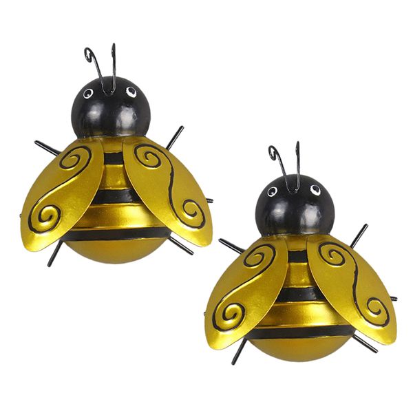 2xhoney bee metal craft hanging sculpture wall art garden decor bugs ~medium