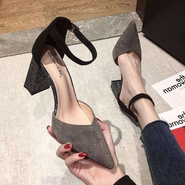 all-match buckle strap high heel sandal for women fashion womens shoes 2020 nubuck sandals summer woman women's heels suit, Black
all-match buckle strap high heel sandal for women fashion womens shoes 2020 nubuck sandals summer woman women's heels suit, Black