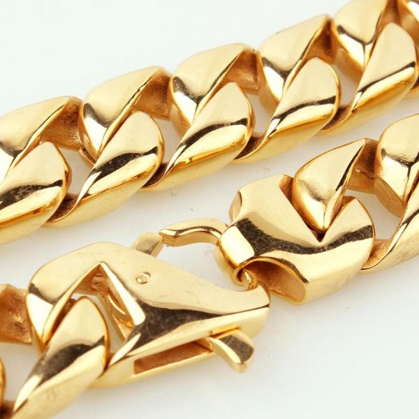 high polishing gold color 15mm width cool mens 316 stainless steel cuban link chain necklace bracelet 7"-40" xmas gift, Silver
high polishing gold color 15mm width cool mens 316 stainless steel cuban link chain necklace bracelet 7"-40" xmas gift, Silver