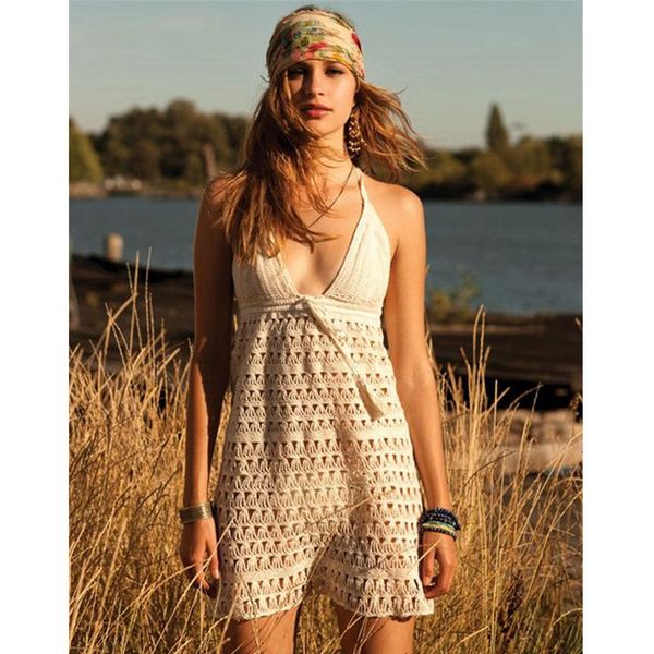 women's swimwear summer women cotton bikini cover up hollow crochet swimsuit cover-up backless halter bathing suit beach dresses, White;black
women's swimwear summer women cotton bikini cover up hollow crochet swimsuit cover-up backless halter bathing suit beach dresses, White;black