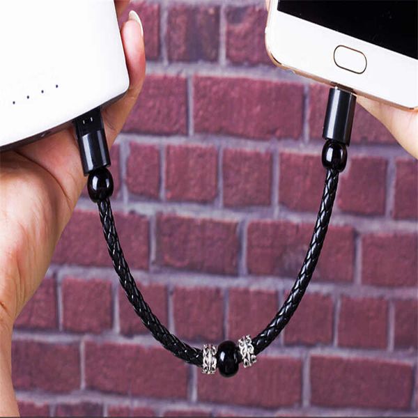 new black leather rope braided usb interface data line bracelet for woman men portable charging bracelet jewelry gift, Golden;silver
new black leather rope braided usb interface data line bracelet for woman men portable charging bracelet jewelry gift, Golden;silver