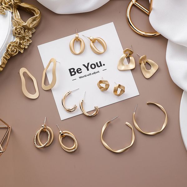 2020 korea fashion jewelry simple gold metal earrings geometric design earrings for women gift, Silver
2020 korea fashion jewelry simple gold metal earrings geometric design earrings for women gift, Silver