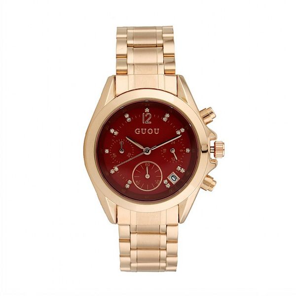 authentic fashion hk brand guou watch women waterproof steel round quartz men wrist watches clock relogio, Slivery;brown 
authentic fashion hk brand guou watch women waterproof steel round quartz men wrist watches clock relogio, Slivery;brown