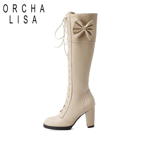 boots orchalisa winter cute knee-high 9cm thick round toe zipper butterfly-knot lolita big size 34-48 red pink show party c2029, Black
boots orchalisa winter cute knee-high 9cm thick round toe zipper butterfly-knot lolita big size 34-48 red pink show party c2029, Black