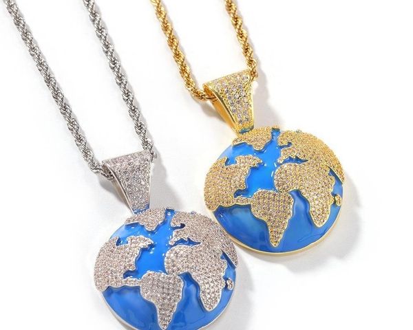 hip hop the blue earth shape pendant necklace environmental copper fashion and simple design00, Silver
hip hop the blue earth shape pendant necklace environmental copper fashion and simple design00, Silver