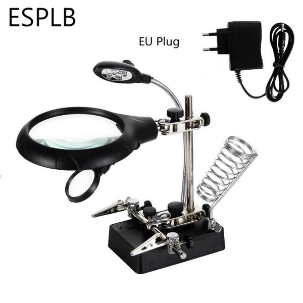 esplb helping hands third hand soldering iron welding stand station with 5 led clip welding magnifier magnifying glass
esplb helping hands third hand soldering iron welding stand station with 5 led clip welding magnifier magnifying glass