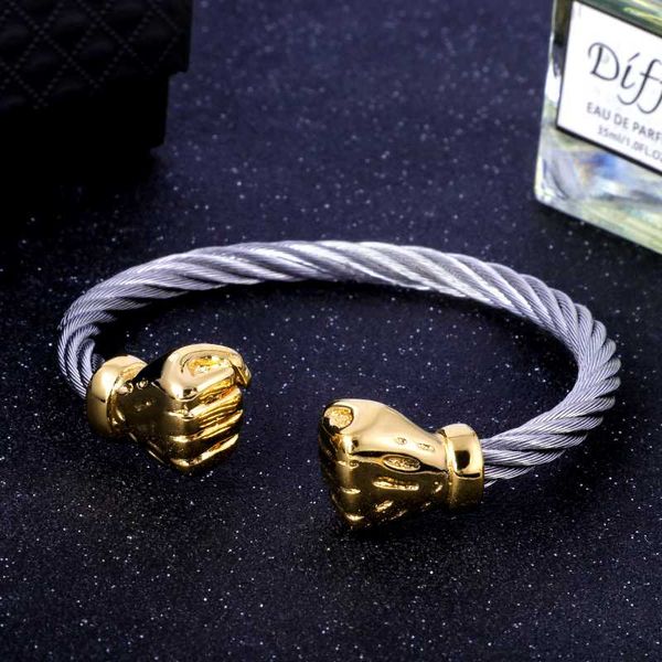 power fist cable wire bracelets bangles punk cuff bracelets men boy jewelry accessories stainless steel fashion gift, Black
power fist cable wire bracelets bangles punk cuff bracelets men boy jewelry accessories stainless steel fashion gift, Black