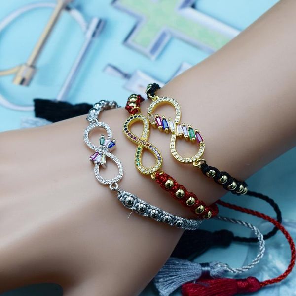 charm bracelets lucky golden rainbow zircon infinity 8 crosses love red thread string bracelet for women couples gift, Golden;silver
charm bracelets lucky golden rainbow zircon infinity 8 crosses love red thread string bracelet for women couples gift, Golden;silver
