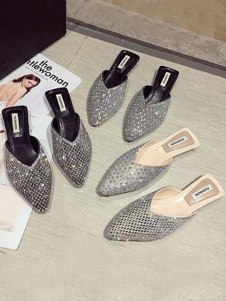 pointed slippers women 2020 autumn new fashion flash diamond soft bottom casual mules, Black
pointed slippers women 2020 autumn new fashion flash diamond soft bottom casual mules, Black