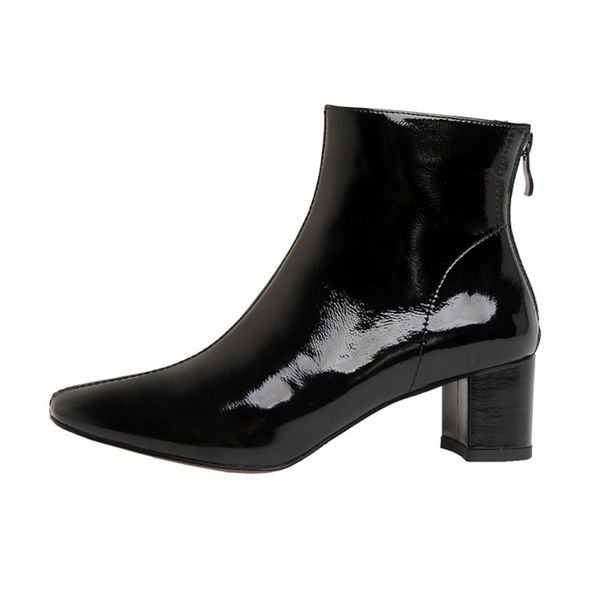 layumi's zipper short boots women cow genuine patent leather boots for woman square toe thick middle heel bottes femme shoes, Black
layumi's zipper short boots women cow genuine patent leather boots for woman square toe thick middle heel bottes femme shoes, Black