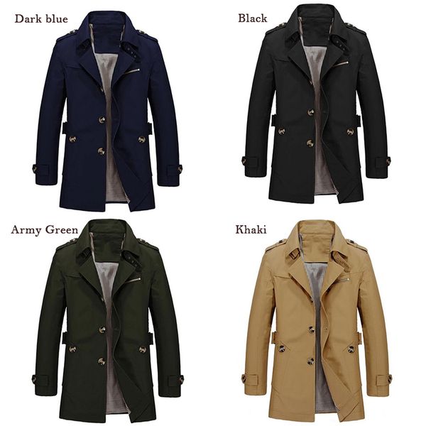 men's trench coats autumn winter mid length jackets fashion casual jacket long coat stand collar windbreaker, Tan;black
men's trench coats autumn winter mid length jackets fashion casual jacket long coat stand collar windbreaker, Tan;black