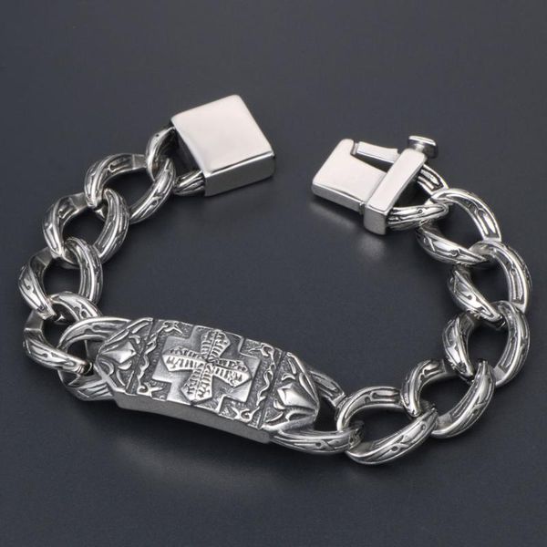 vintage cross chain link men bracelet male s.steel mens bracelets bangles stainless steel friendship hand jewelry accessories, Black
vintage cross chain link men bracelet male s.steel mens bracelets bangles stainless steel friendship hand jewelry accessories, Black