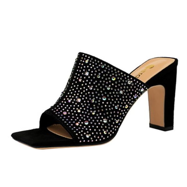 korean fashion was thin high-heeled color diamond sandals and slippers thick with fish mouth square head suede rhinestone female, Black
korean fashion was thin high-heeled color diamond sandals and slippers thick with fish mouth square head suede rhinestone female, Black