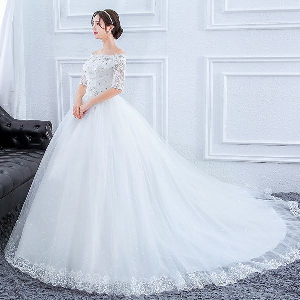 plus size gorgeous long train wedding dresses lace beaded ball gown of the shoulder elegant bride dresses luxury wedding gowns, Blue;red
plus size gorgeous long train wedding dresses lace beaded ball gown of the shoulder elegant bride dresses luxury wedding gowns, Blue;red