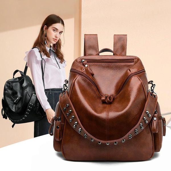 Large capacity ladies rivet backpack ladies multifunctional bag 2020 summer new soft PU leather backpack main
Large capacity ladies rivet backpack ladies multifunctional bag 2020 summer new soft PU leather backpack main