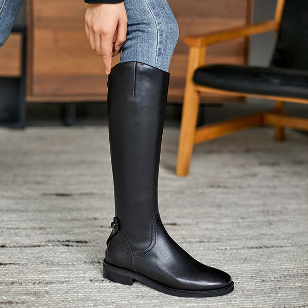 boots style knee-high genuine leather women motorcycle warm female winter after zipper shoes cowhide, Black
boots style knee-high genuine leather women motorcycle warm female winter after zipper shoes cowhide, Black
