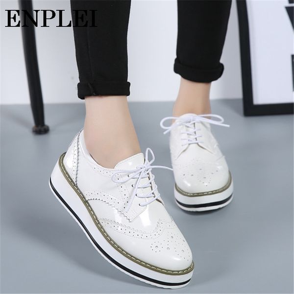 enplei spring autumn women flats ladie leather lace up classic bullock footwear brogue derby female oxford shoes lady size 35-43, Black
enplei spring autumn women flats ladie leather lace up classic bullock footwear brogue derby female oxford shoes lady size 35-43, Black