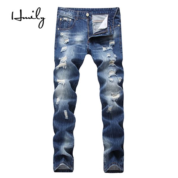 hmily jeans men slim fit designer denim patch jeans male pants brand clothing men`s destroyed big size, Blue
hmily jeans men slim fit designer denim patch jeans male pants brand clothing men`s destroyed big size, Blue