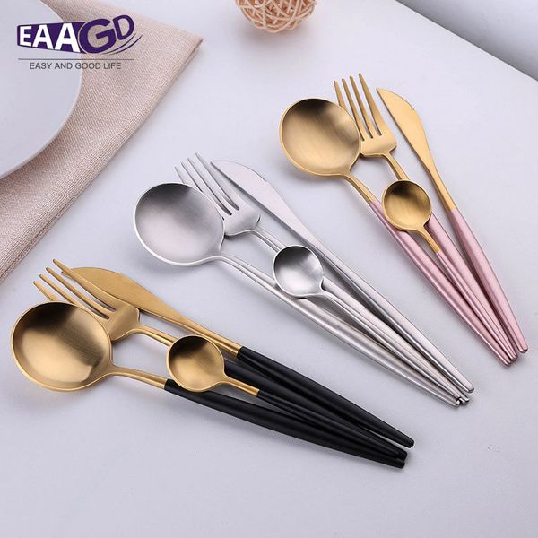 1set useful new matte white/black gold stainless steel cutlery western steak knife fork dinner utensils kitchen accessories
1set useful new matte white/black gold stainless steel cutlery western steak knife fork dinner utensils kitchen accessories
