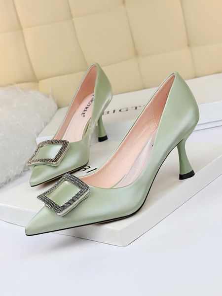 rhinestone metal square buckle stiletto heels 2020 spring and summer new shallow mouth pointed large size women's shoes, Black
rhinestone metal square buckle stiletto heels 2020 spring and summer new shallow mouth pointed large size women's shoes, Black