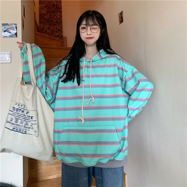 women's cotton long-sleeved sweater autumn 2020 uniform uniform sweater student clothing new korean style hooded striped loose student, Black
women's cotton long-sleeved sweater autumn 2020 uniform uniform sweater student clothing new korean style hooded striped loose student, Black