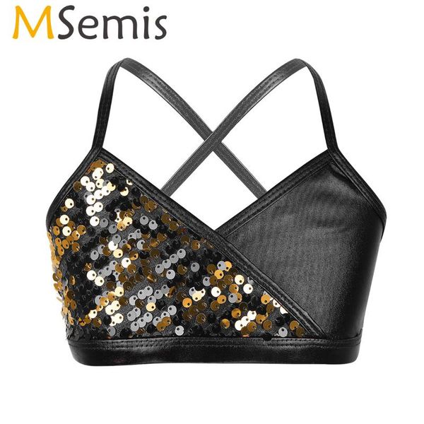 stage wear msemis girls shiny sequins metallic ballet dance costume crop clothes kids ballerina tanks performance dancewear, Black;red
stage wear msemis girls shiny sequins metallic ballet dance costume crop clothes kids ballerina tanks performance dancewear, Black;red