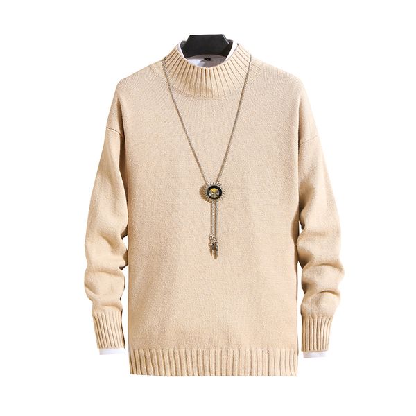men's sweaters 2021 fashion brand sweater casual half-high collar slim cotton knit high-quality solid color pullover, White;black
men's sweaters 2021 fashion brand sweater casual half-high collar slim cotton knit high-quality solid color pullover, White;black