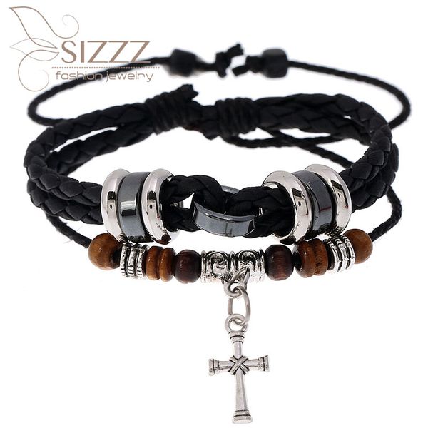 charm bracelets sizzz 2021 beaded cross leather hipster couple rope weaving bracelet&bangles for women/men, Golden;silver
charm bracelets sizzz 2021 beaded cross leather hipster couple rope weaving bracelet&bangles for women/men, Golden;silver