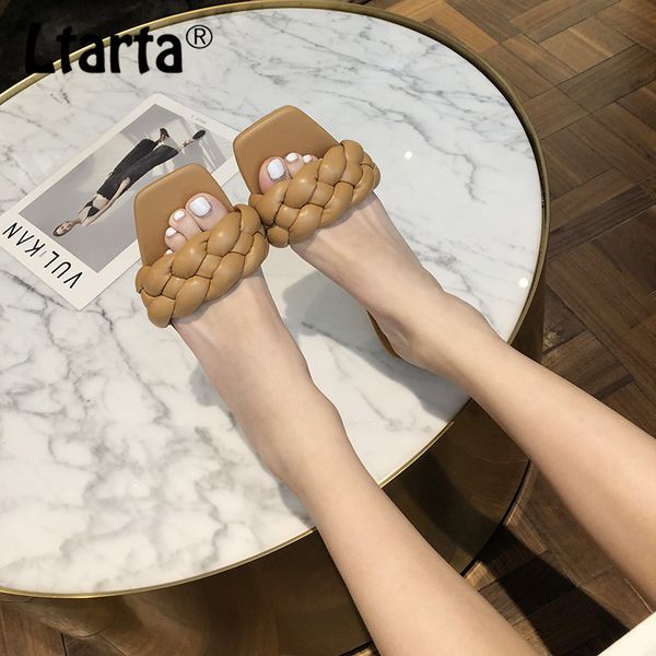 ltarta 2020 summer fine heel woven shallow women's square head casual open-toe high-heeled slippers, Black
ltarta 2020 summer fine heel woven shallow women's square head casual open-toe high-heeled slippers, Black
