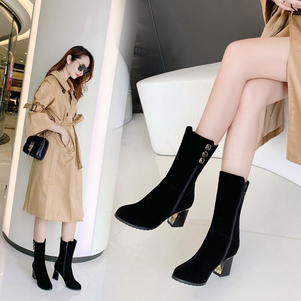 winter mid calf boots high heel woman boots round toe thick heel shoes zipper ladies footwear autumn winter black big size 43
winter mid calf boots high heel woman boots round toe thick heel shoes zipper ladies footwear autumn winter black big size 43