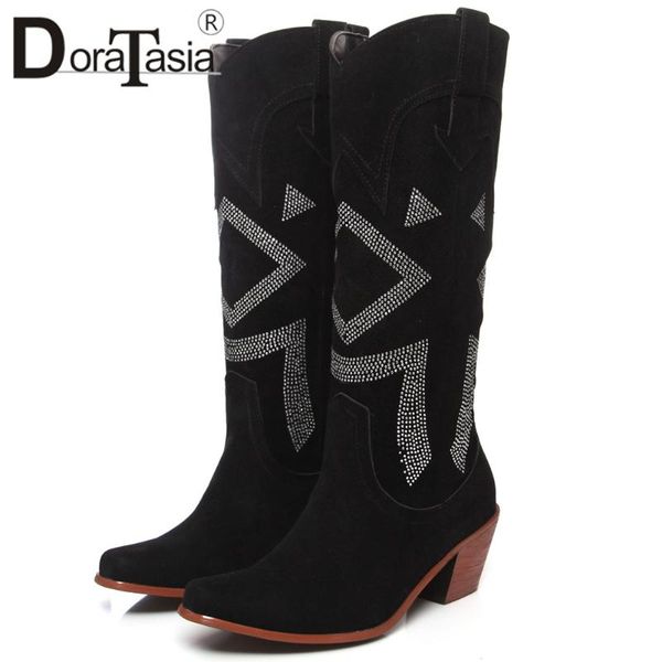 doratasia новый дизайн западная сапоги высокие каблуки сапоги женщины сжатый rhinestone декорирования середины икры обувь женщина, Black
doratasia новый дизайн западная сапоги высокие каблуки сапоги женщины сжатый rhinestone декорирования середины икры обувь женщина, Black