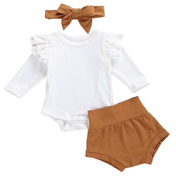 newborn baby girls 3 piece outfit set long sleeve solid color white romper brown shorts headband set fashion autumn outfits
newborn baby girls 3 piece outfit set long sleeve solid color white romper brown shorts headband set fashion autumn outfits