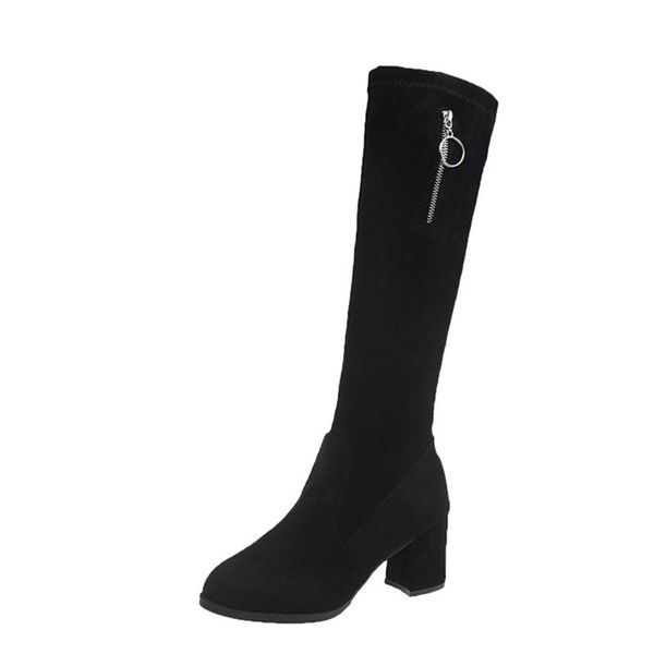 women party flcok cloth knee long boot winter hoof heels high zipper boots with thick scrub british style femal, Black
women party flcok cloth knee long boot winter hoof heels high zipper boots with thick scrub british style femal, Black