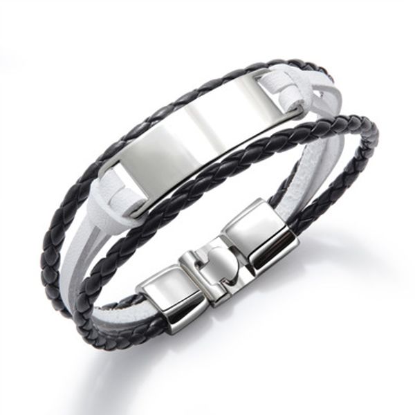 dropshipping hand-woven retro multi-color engrave name leather bracelet for men diy stainless steel bracelets fashion jewelry, Golden;silver
dropshipping hand-woven retro multi-color engrave name leather bracelet for men diy stainless steel bracelets fashion jewelry, Golden;silver
