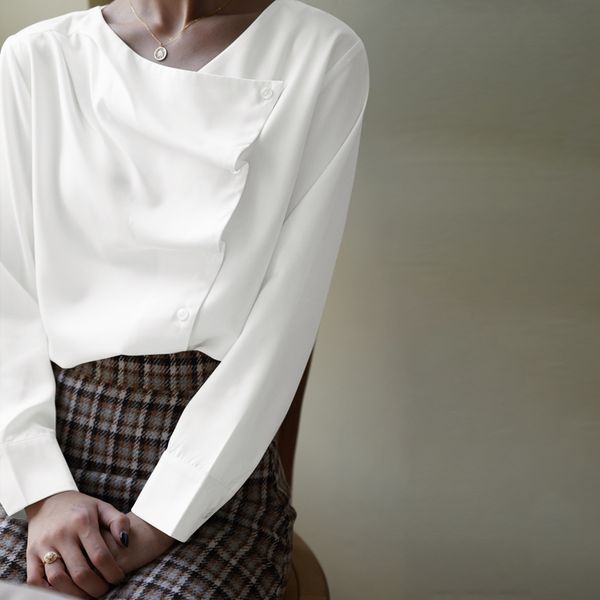 women's blouses & shirts celmia autumn 2021 long sleeve pleated casual solid buttons slik satin loose elegant blusas feminina, White
women's blouses & shirts celmia autumn 2021 long sleeve pleated casual solid buttons slik satin loose elegant blusas feminina, White