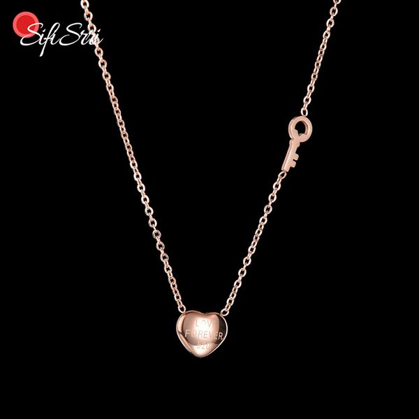sifisrri romantic love heart key pendant necklace rose gold stainless steel chain necklaces collar for women girls wedding gift, Silver
sifisrri romantic love heart key pendant necklace rose gold stainless steel chain necklaces collar for women girls wedding gift, Silver