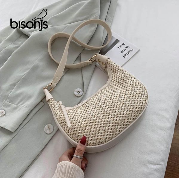 bisonjs straw handbag purse for women shoulder bag small bohemian woven beach bags summer female messenger bags casual totes sac
bisonjs straw handbag purse for women shoulder bag small bohemian woven beach bags summer female messenger bags casual totes sac