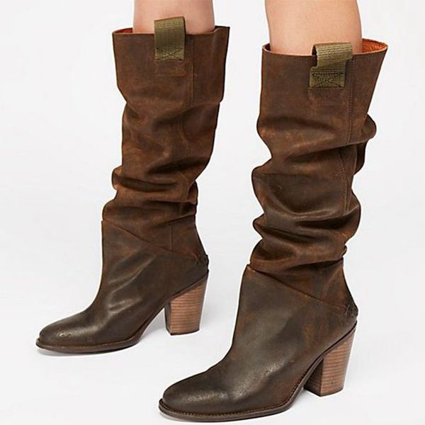 woman solid casual square heel female warm winter shoes dropshipping women mid calf boots women 's slip on high heels big size, Black
woman solid casual square heel female warm winter shoes dropshipping women mid calf boots women 's slip on high heels big size, Black