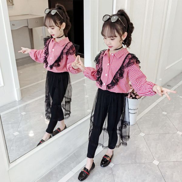 clothing sets 2021 fashion kids girl ruched lace plaid shirt mesh culotte 2pcs suits teen princess set children cotton sweet clothes, White
clothing sets 2021 fashion kids girl ruched lace plaid shirt mesh culotte 2pcs suits teen princess set children cotton sweet clothes, White