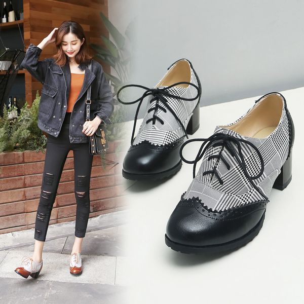 высокие каблуки насосы коренастый пятки женщин обувь gingham oxfords обувь круглый toe ретро дамы brogue женщины большой размер британский с, Black
высокие каблуки насосы коренастый пятки женщин обувь gingham oxfords обувь круглый toe ретро дамы brogue женщины большой размер британский с, Black